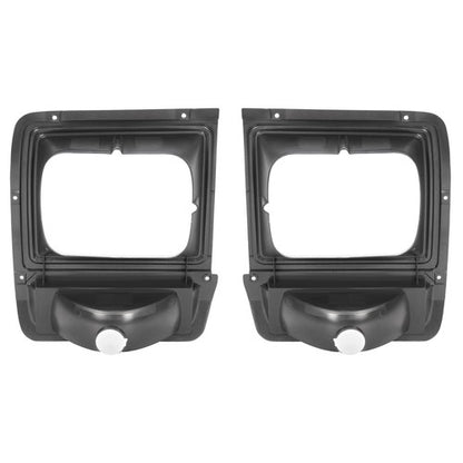 Solid Spare For Dodge D/W Pickup Truck Headlight Bezel 1986-1990 Pair w/Corner Parking Light