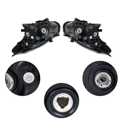 Solid Spare Right+Left Side Headlights For Nissan Rogue 2008-2013 Halogen Projector Black