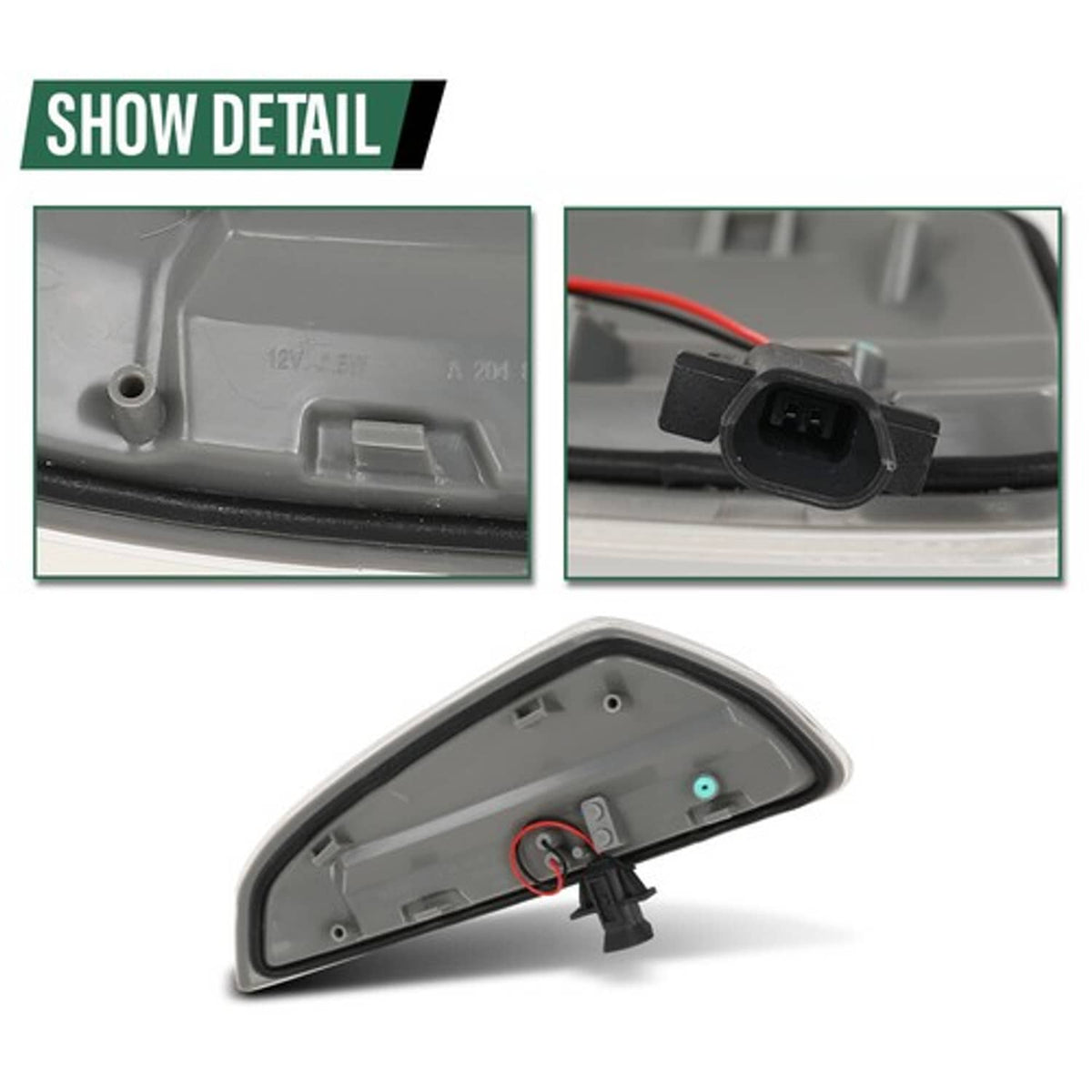 Solid Spare Door Mirror Turn Signal Light LH Fit For 08-14 Mercedes Benz C250 C300 C350 C63