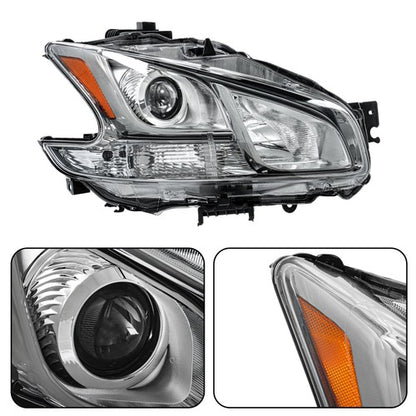 Solid Spare For Nissan Maxima 2009-2014 Chrome Halogen RH+LH Headlights Assembly Projector