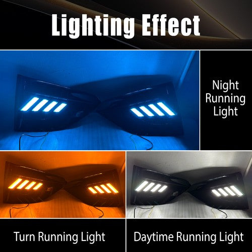 For Nissan Altima Sedan 2023 2024 DRL Daytime Running Light Fog Lamp Gloss Black