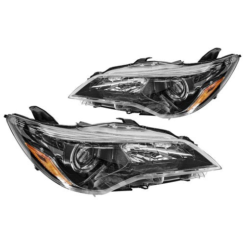 For 2015-2017 Toyota Camry LE SE Left+Right Halogen Headlamp Black Headlight Set