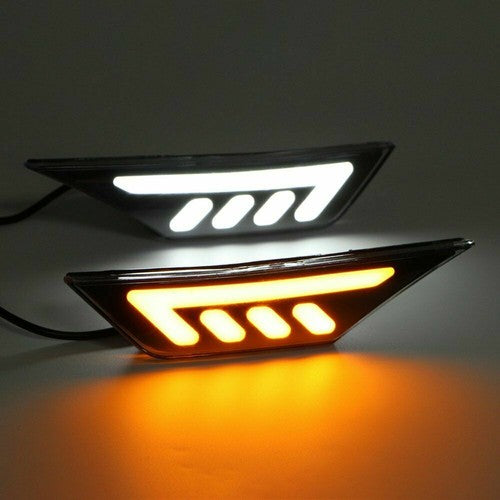 Black LED Front Bumper Side Marker Light Turn Signal For 2016-2021 Honda Civic