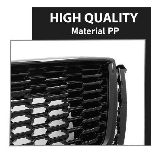 Solid Spare Front Bumper Grille Upper Grill Gloss Black Fit For 2017-2021 Cadillac XT5