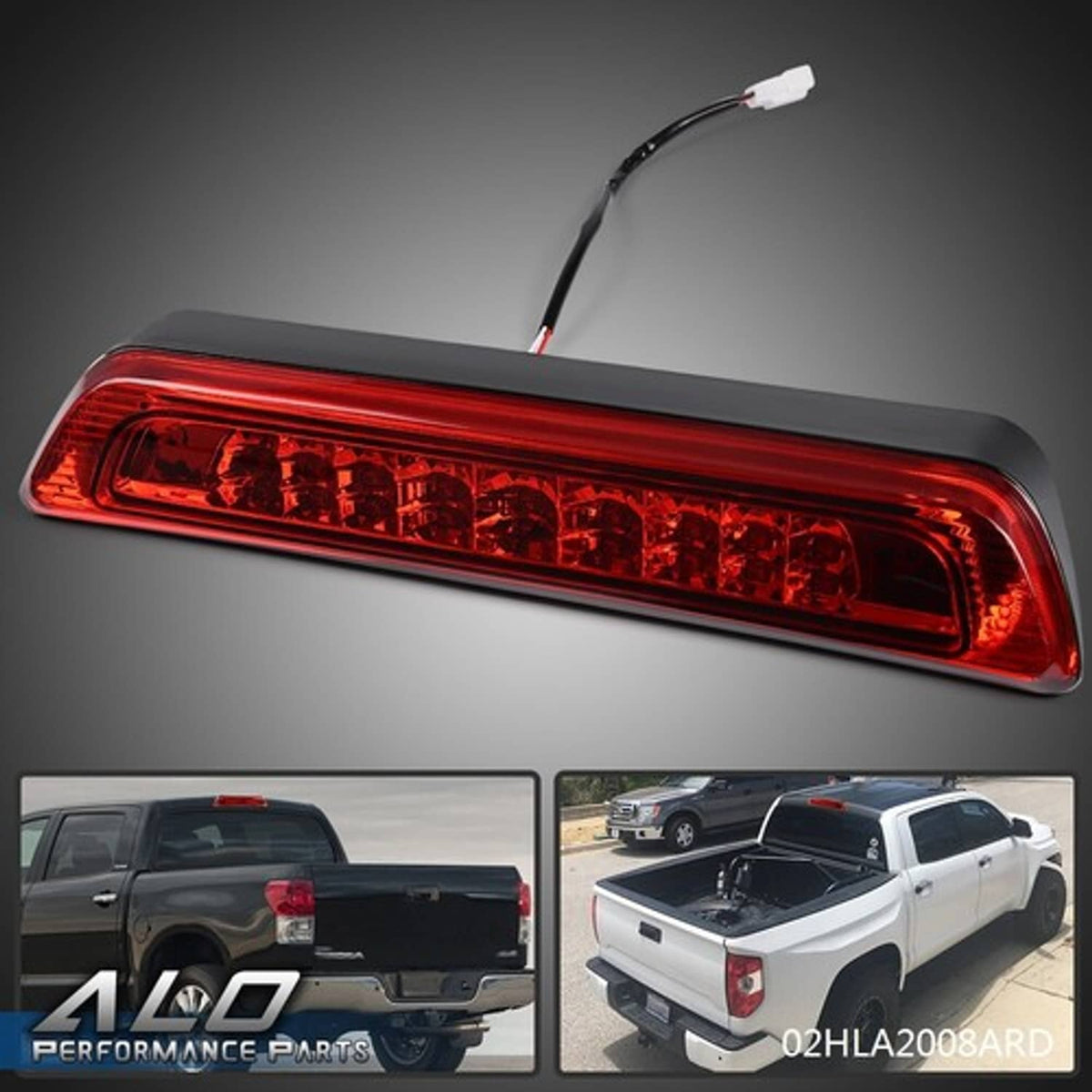 Solid Spare Fit For 2007-2016 Toyota Tundra V8 Red Lens LED 3rd Third Brake Light Cargo Lamp