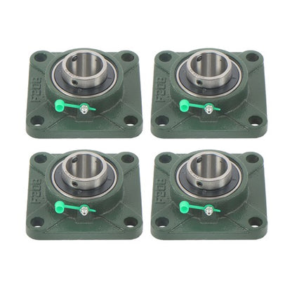 Solid Spare 4pcs UCF206-20 Pillow Block Flange Bearing 1-1/4" Bore 4 Bolt Solid Base