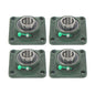Solid Spare 4pcs UCF206-20 Pillow Block Flange Bearing 1-1/4" Bore 4 Bolt Solid Base