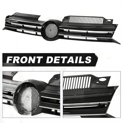 For 2010 2011-2014 VW Volkswagen Golf MK6 GTI Jetta Sportwagen Upper Black Grill