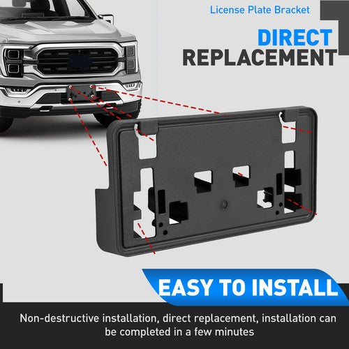 Solid Spare For Ford F-150 2021 2022 2023 Front Bumper License Plate Bracket Frame Holder
