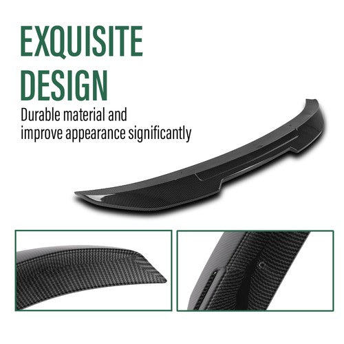 Solid Spare Fit For 06-11 BMW E90 3 Series 328i 335i Carbon Look PSM Style Rear Spoiler Wing