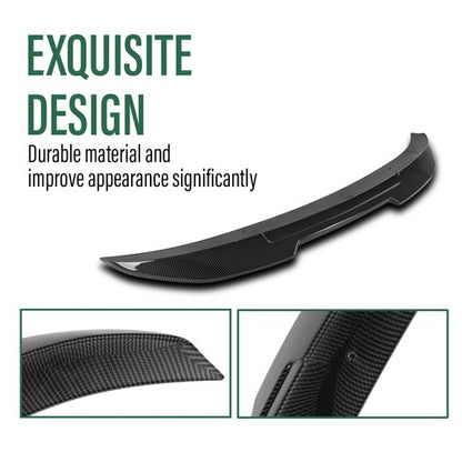 Solid Spare Fit For 06-11 BMW E90 3 Series 328i 335i Carbon Look PSM Style Rear Spoiler Wing
