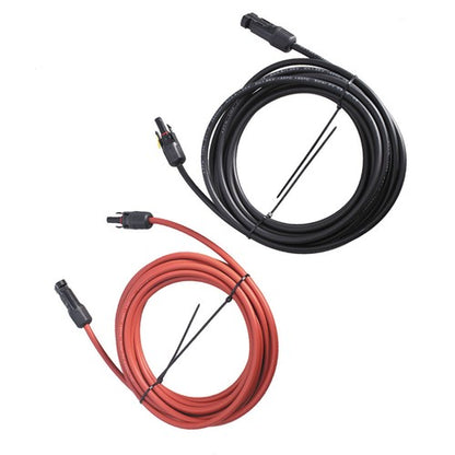 Solid Spare 1 Pair 12AWG Black + Red Solar Panel Extension Cable Wire Connector