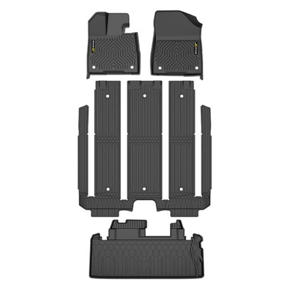 Solid Spare TPE Floor Mats + Cargo Liner Fit For 2021-2025 Toyota Sienna 7 Seat All Weather