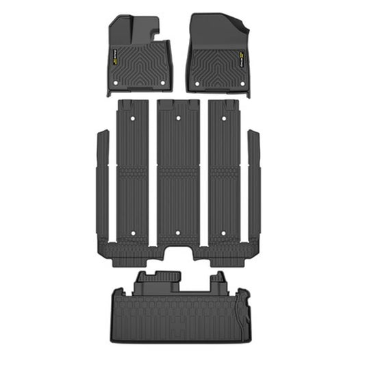 Solid Spare TPE Floor Mats + Cargo Liner Fit For 2021-2025 Toyota Sienna 7 Seat All Weather