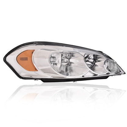 Solid Spare Fit For 06-16 Chevrolet Impala Passenger Side Chrome Housing Amber Headlight
