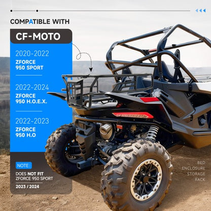 Solid Spare For CFMoto ZForce 950 H.O Sport 2020-24 21 22 Black Bed Enclosure Storage Rack