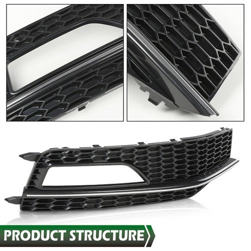 Solid Spare Fit For 13-16 Audi A4 Quattro B9 S4 S-Line Bumper Fog Light Lamp Bezel Right