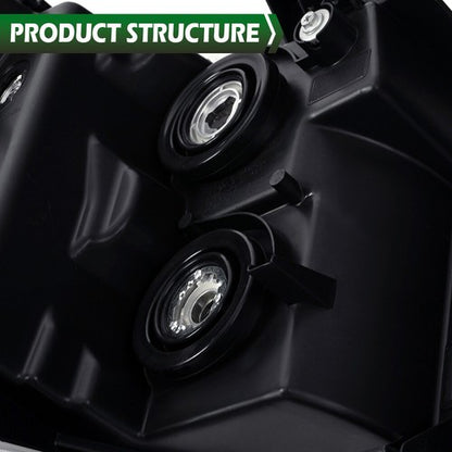 Solid Spare For 2007-2013 Chevy Silverado 1500 2500 HD Black Housing Headlights Left & Right