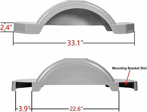 Solid Spare Set Of 2 Single Axle Trailer Fenders w/ Steps For 12" Wheels Tires Skirt Boat