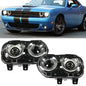 Solid Spare Pair Set For Dodge Challenger 2015-2018 Headlight Replacement Halogen Clear Lens