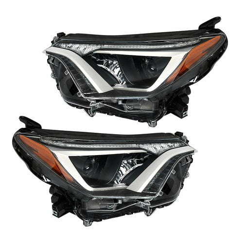 Solid Spare Headlights Halogen For Toyota Rav4 2016 2017 18 Tube Bar Driver+Passenger Side