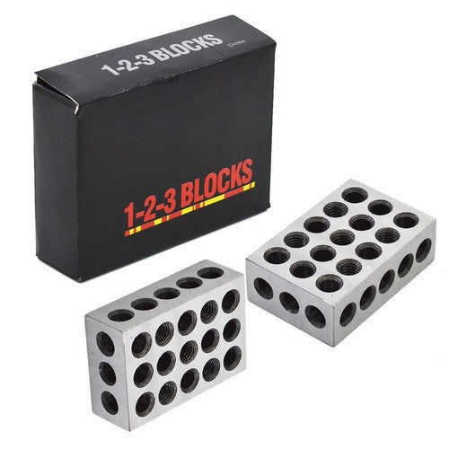 Solid Spare 1 Matched Pair 1-2-3 Blocks 23 Holes .0002" Machinist 123 Jig Ultra Precision