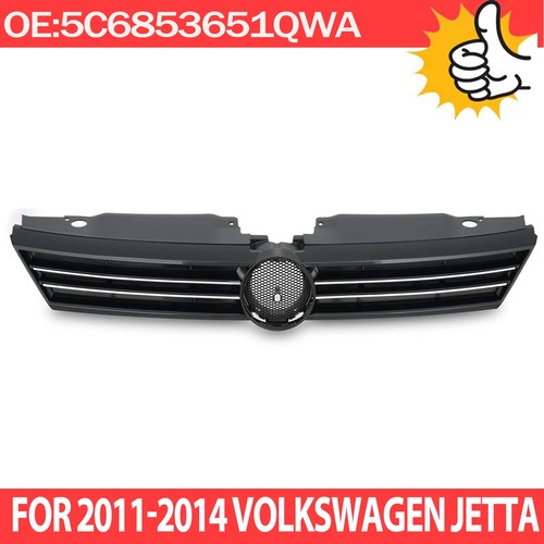 For 2011-2014 VW Volkswagen Jetta Front Bumper Gray Grille W/Chrome Trim
