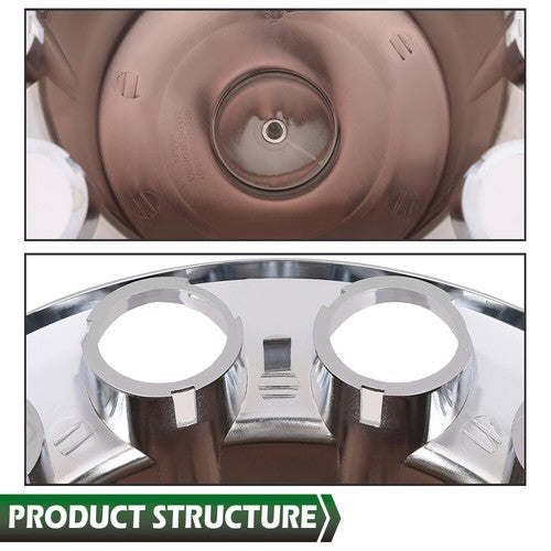 Solid Spare New 4pcs Rear Wheel Axle Hub Covers Semi Truck Silver Hubcaps Kits 33MM Lug Nuts