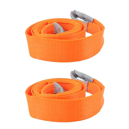 Solid Spare 2 Pack 25000 Pound Capacity 3" x 10 Ft Polyester Lifting Sling Straps - Orange