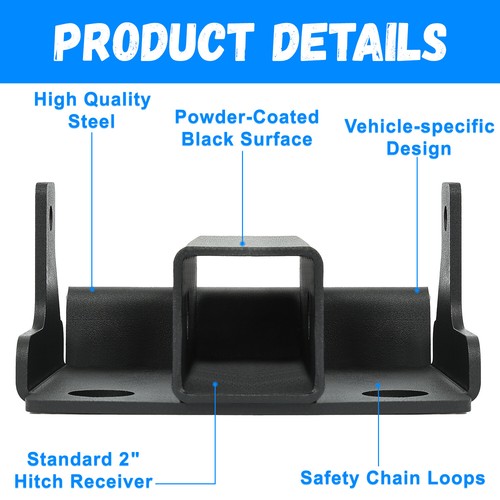 Solid Spare For 2" Receiver Kawasaki Mule 600/610/SX 07-23 Rear Trailer Hitch Mount Bracket