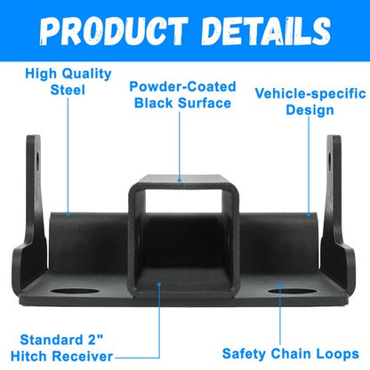 Solid Spare For 2" Receiver Kawasaki Mule 600/610/SX 07-23 Rear Trailer Hitch Mount Bracket