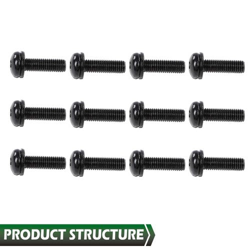 Solid Spare 12pcs Windshield Frame & Hinge Torx Screws Fit For 2007-2017 Jeep Wrangler JK