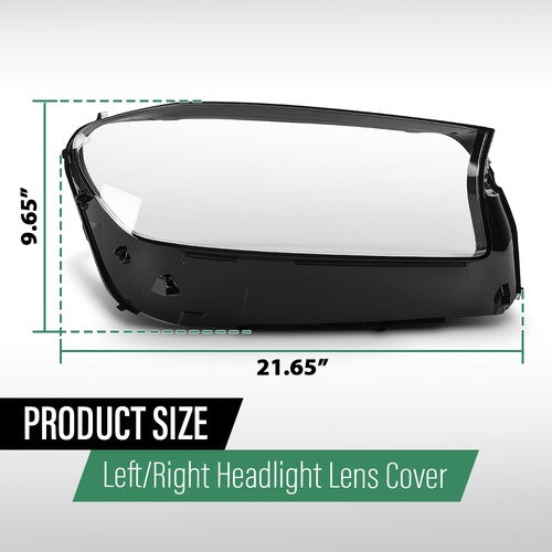 Solid Spare Fit For 2020-2023 Mercedes-Benz GLS Class Headlight Replacement Lens Pair