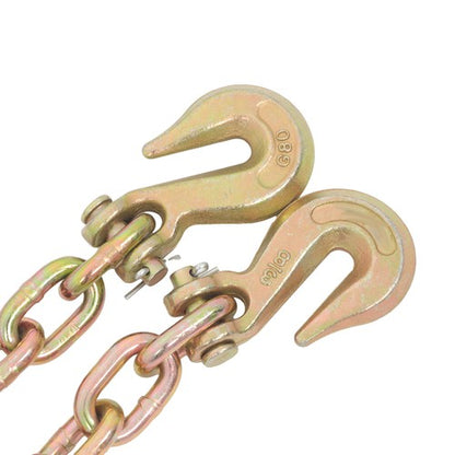 Solid Spare 2 × Transport Bundle Chain Steel Gold 7100lbs G80 3/8in×20ft Heavy Duty W/Hooks