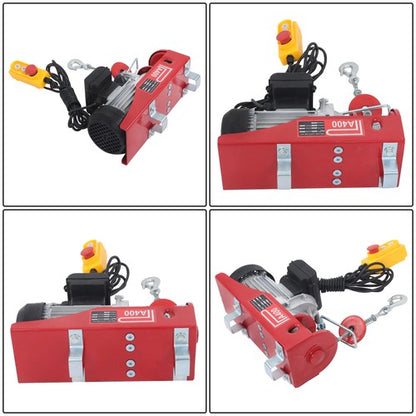 Solid Spare Mini Electric Hoist PA400 880lbs 14ft/4.2m Wired Remote Control Ring Axle Belt
