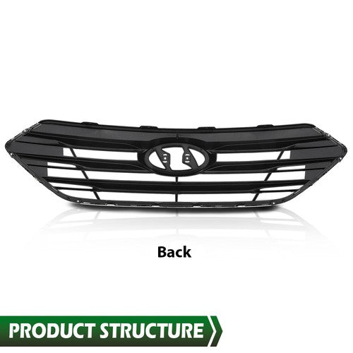 Solid Spare Fit For 2017-2018 Hyundai Santa Fe Sport Front Bumper Upper Grille Assembly