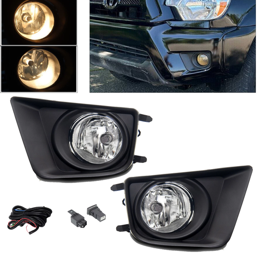 Clear Fog Lights Bumper Driving Lamp+Switch+Bulbs For 2012-2015 Toyota Tacoma