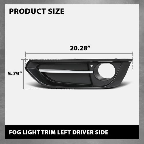 Solid Spare Fit For 14-21 BMW 228i 230i Front Bumper Fog Light Trim Cover Bezel Left Side