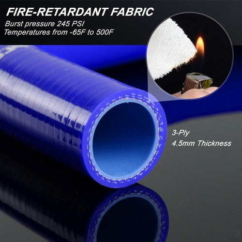 Solid Spare 60mm - 80mm Silicone 45 Degree Elbow Reducer Pipe Hose Blue