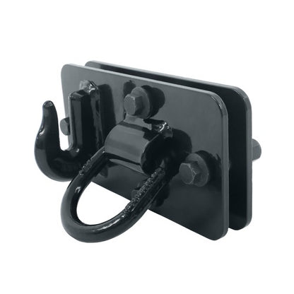 Solid Spare 2 Pack Tractor Bucket Hooks with Tie down Ring, Grade 70 Forged Steel Black