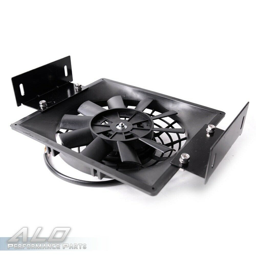 Solid Spare 25 Row 10AN Universal Aluminum Engine Oil Cooler + 7" Fixed Cooling Fan Kit