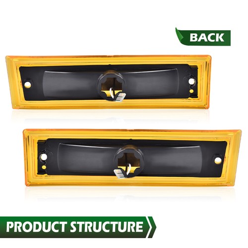 Solid Spare Fit For 1981-1991 GMC Chevy Pickup Truck LED Front Side Marker Lights Amber