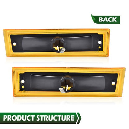 Solid Spare Fit For 1981-1991 GMC Chevy Pickup Truck LED Front Side Marker Lights Amber