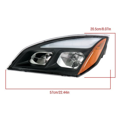 Solid Spare For Freightliner Cascadia LED Left Driver Side Headlight Headlamp Fit 2018-2022