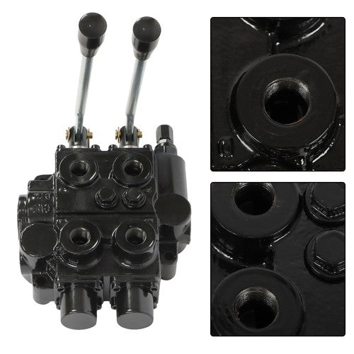 Solid Spare 25 GPM Hydraulic Control Valve 3000 PSI 2 Spool 3/4" NPT RD522CCAA5A4B1