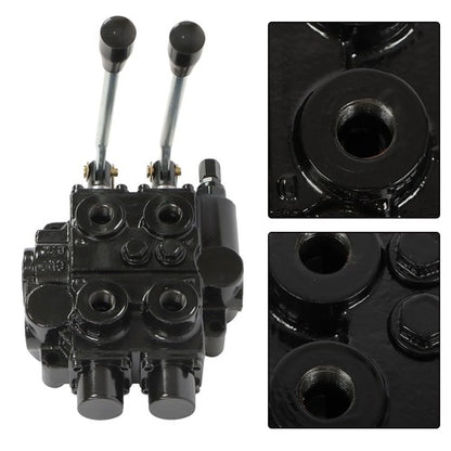 Solid Spare 25 GPM Hydraulic Control Valve 3000 PSI 2 Spool 3/4" NPT RD522CCAA5A4B1