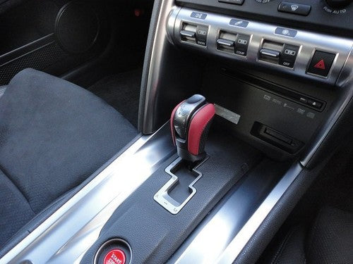 For 2008 2009 2010-2016 GT-R GTR R35 SHIFTER SHIFT LEVER KNOB RED BLACK LEATHER