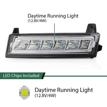 Solid Spare LED DRL Daytime Running Lights Fit For 2010 2011 2012 Mercedes Benz ML GL GLK