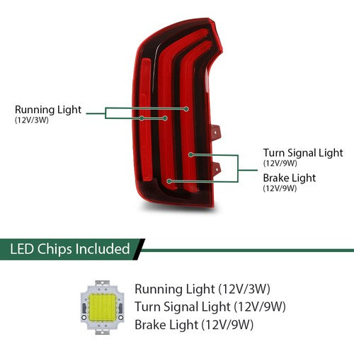Solid Spare LED Tail Light Assembly Outer Left Side Fit For 2020-2022 Kia Telluride EX/SX