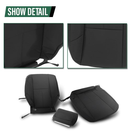 Solid Spare Fit For 07-13 Chevy Silverado GMC Sierra Crew Cab Full Set Seat Covers Replace